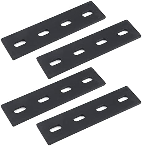 FarBoat 4 бр. Дебели Железни Плочи за Поправка Директно Тип Плосък Скоба Скоба Подкрепа за Ремонт на Мебели, Дървообработване (6,1 инча x 1,5 инча черен)