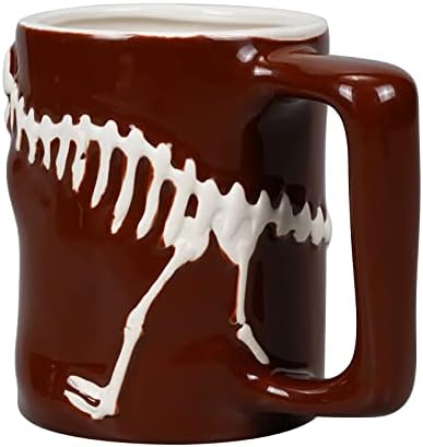 Керамична чаша с динозавром, 3D голяма чаена чаша, 15 грама, подарък за празник и ден на раждане, кафяв