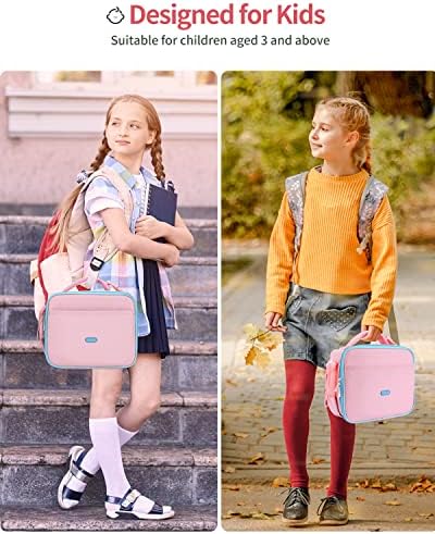 Детски обяд-бокс Amersun с множество джобове -Здрава чанта-хладилник за училищните обеди с двойна изолация от