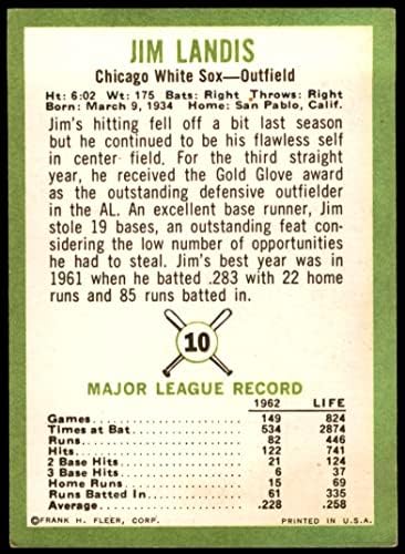1963 Fleur 10 Джим Ландис Чикаго Уайт Сокс (Бейзболна картичка) ДОБЪР Уайт Сокс