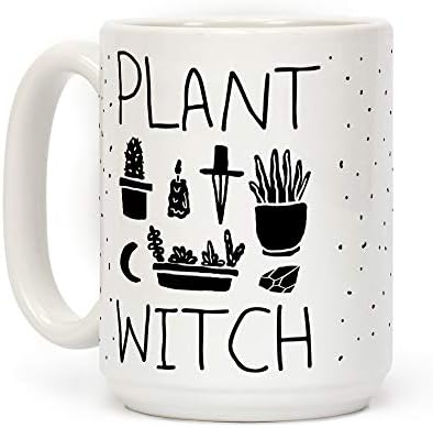 LookHUMAN Plant Witch Бяла Керамична Кафеена Чаша с тегло 15 Грама