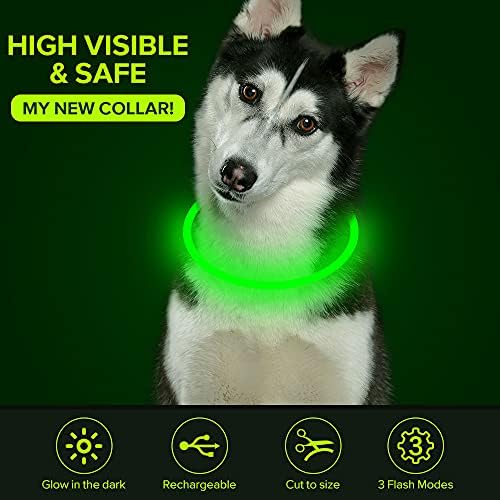 Colaseeme led Нашийник за Кучета с подсветка Нашийници за Кучета 1 Брой USB Акумулаторни TPU Светещи Защитни