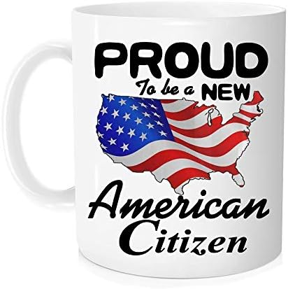 Забавна Чаша New Citizen - Гордея, че съм Нов гражданин на Америка, Чаша Citizenship С Флага на сащ За мъже