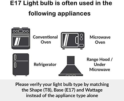 Лампа за микровълнова печка WeiSpecia LED E17, заменяемая на 8206232A с регулируема яркост, 8 W 800лм 6000 До