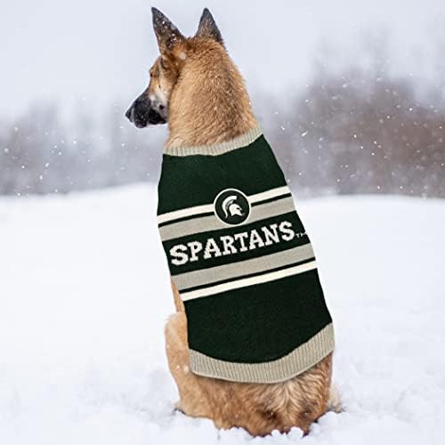 Пуловер за кучета NCAA Michigan State Spartans, размера е Много Голям. Топъл и Уютен Вязаный Пуловер за домашни