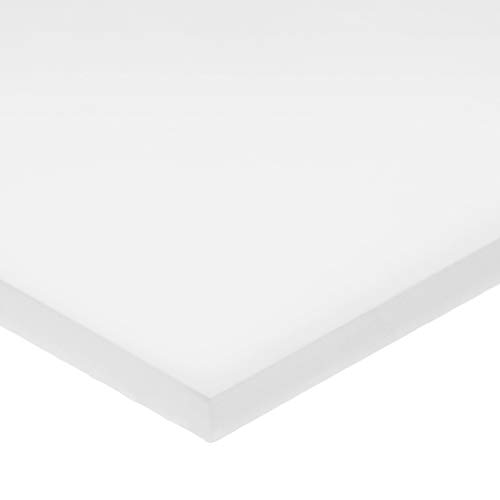 Бял Пластмасов лист от полиетилен UHMW дебелина 3/8 инча х 8 см височина х 12 см Дължина
