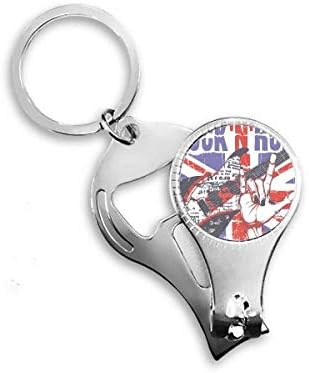 Рок Китара Англия обединеното Кралство Флаг на Страната Великобритания Ножица за Нокти Халка Ключодържател Отварачка за Бутилки Машина За Рязане