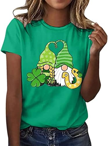 Ризи HUIHAIXIANGBAO за Жени, Дамски Зелена Туника с Графичен принтом на Деня на Св. Патрик, Потник, Блуза с