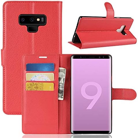 Калъф за мобилен телефон с текстура Личи, Хоризонтален Кожен калъф с панти капак за Galaxy Note 9, с Чантата,
