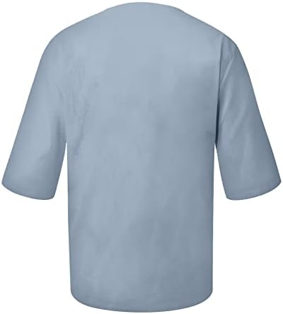 Мъжки тениски Големи Размери, Летни Блузи с V-образно деколте, Обикновена Свитшоты Свободно намаляване с 3/4 ръкав, Смешни Ежедневни Блузи 2023