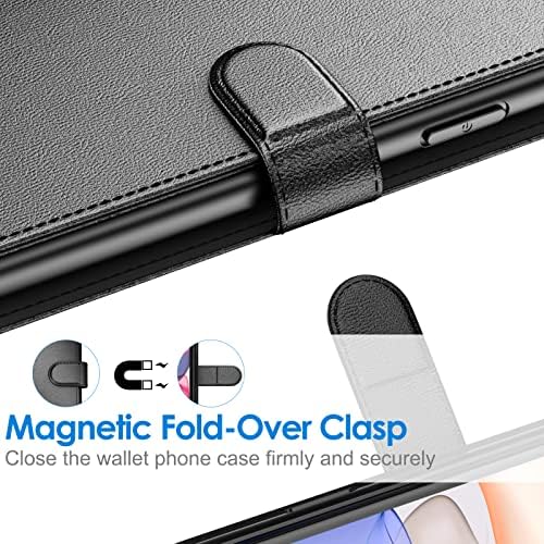 Чанта-портфейл JETech за iPhone 11 с диагонал от 6,1 инча, устойчив на удари, от Изкуствена кожа, флип-надолу