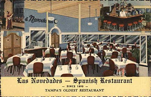 Испански ресторант Las Novedades Тампа, Флорида, Флорида Оригиналната антични картичка