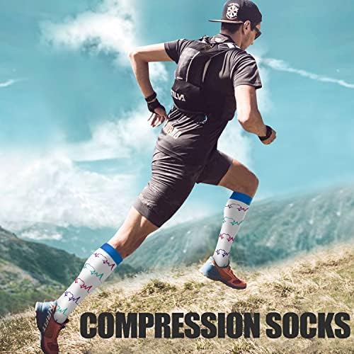 Компресия чорапи за жени и мъже Circulation (4 двойки) - най-Добрата подкрепа за джогинг, пешеходен туризъм,