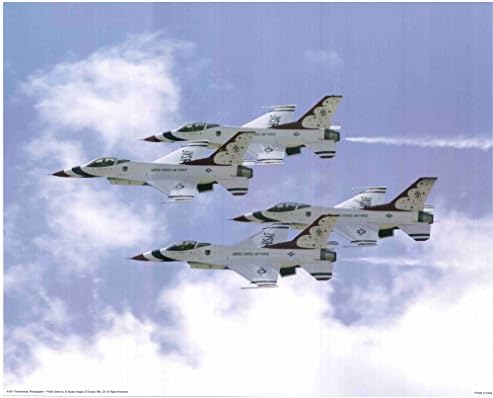 Авиационна Картина Военен Летящ Самолет Thunderbird Jets Стенен Декор Арт Плакат С Принтом (16x20)