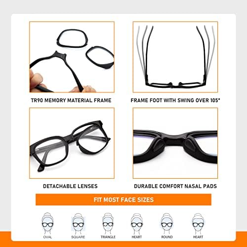 Умни очила Jo с регулируеми очила за четене за лявото и дясното око за жените и мъжете, очила за компютър със