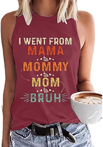 Аз преминах от майка до майка, майка Bruh Върховете на Бретелях Женски Забавни Тениски с Графичен Дизайн Momlife,
