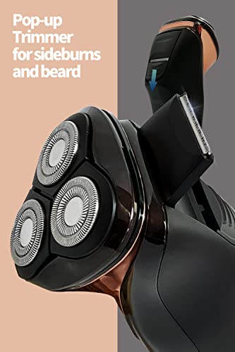 Електрическа Самобръсначка Areti Tokyo за Мъже, Влажна и Суха Водоустойчива Самобръсначка, Безжична 3D Ротационната