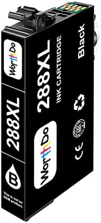 WorthDo Рециклирани 288 XL Черно Мастило касета Заместител на Epson 288 288XL е Съвместим с XP-440 XP-446 XP-330
